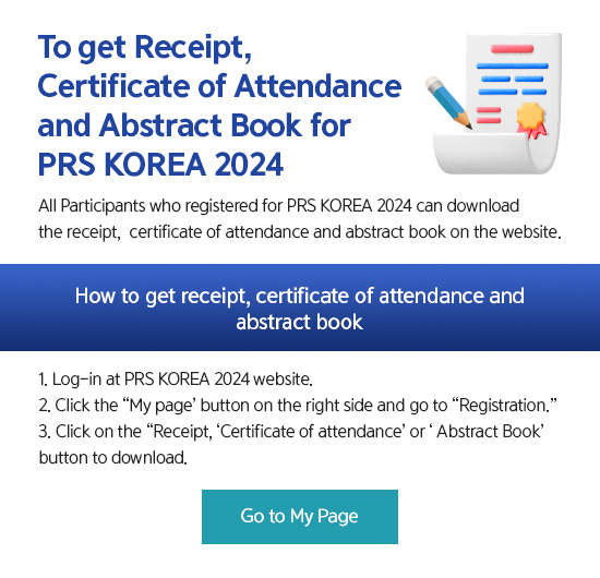 To get Receipt and Certificate of Attendance for PRS KOREA 2024